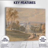 Grand Estate Parkland Watercolour Vista Classical Landscape Canvas Wall Art Print Decor Picture Ready to Hang