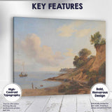 Peaceful Coastal Cliffs Seascape With Sailing Boat Landscape Canvas Wall Art Print Decor Picture Ready to Hang