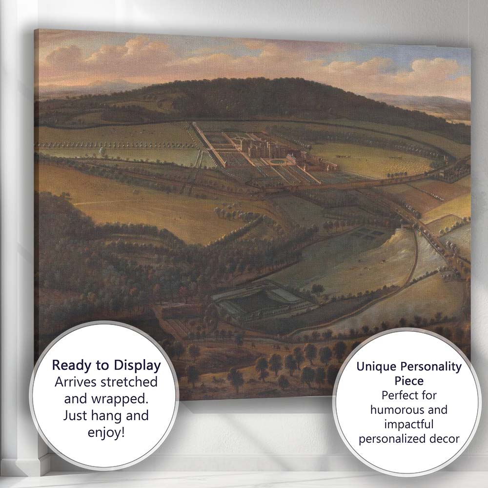 Historic Country Estate Aerial Landscape Classical Manor Grounds Canvas Wall Art Print Decor Picture Ready to Hang