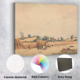 Rustic Harvest Field Windmill Countryside Watercolour Landscape Canvas Wall Art Print Decor Picture Ready to Hang