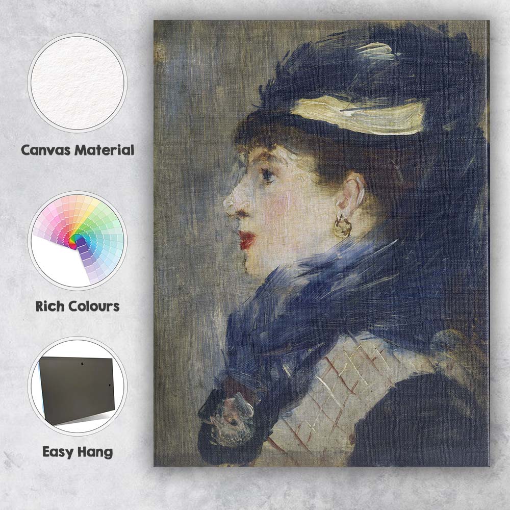 Elegant Victorian Lady Portrait Impressionist Oil Painting Canvas Wall Art Print Decor Picture Ready to Hang