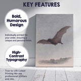 Flying Bat Natural History Wildlife Illustration Canvas Wall Art Print Decor Picture Ready to Hang