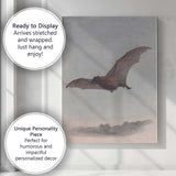 Flying Bat Natural History Wildlife Illustration Canvas Wall Art Print Decor Picture Ready to Hang