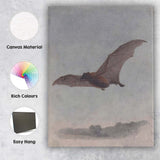 Flying Bat Natural History Wildlife Illustration Canvas Wall Art Print Decor Picture Ready to Hang