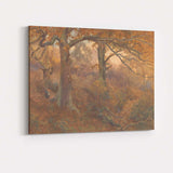 Warm Autumn Oak Woodland Glade Atmospheric Landscape Canvas Wall Art Print Decor Picture Ready to Hang