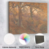 Warm Autumn Oak Woodland Glade Atmospheric Landscape Canvas Wall Art Print Decor Picture Ready to Hang