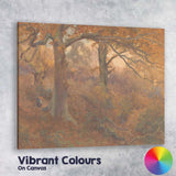 Warm Autumn Oak Woodland Glade Atmospheric Landscape Canvas Wall Art Print Decor Picture Ready to Hang