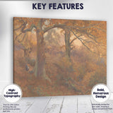 Warm Autumn Oak Woodland Glade Atmospheric Landscape Canvas Wall Art Print Decor Picture Ready to Hang