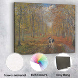 Autumn Forest Track With Grazing Cattle Landscape Canvas Wall Art Print Decor Picture Ready to Hang