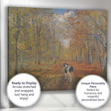 Autumn Forest Track With Grazing Cattle Landscape Canvas Wall Art Print Decor Picture Ready to Hang