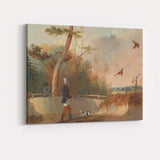 Victorian Pheasant Shooting Country Estate Woodland Landscape Canvas Wall Art Print Decor Picture Ready to Hang