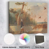 Victorian Pheasant Shooting Country Estate Woodland Landscape Canvas Wall Art Print Decor Picture Ready to Hang