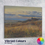 Atmospheric Coastal Heathland Sunset Landscape Traditional Oil Painting Canvas Wall Art Print Decor Picture Ready to Hang