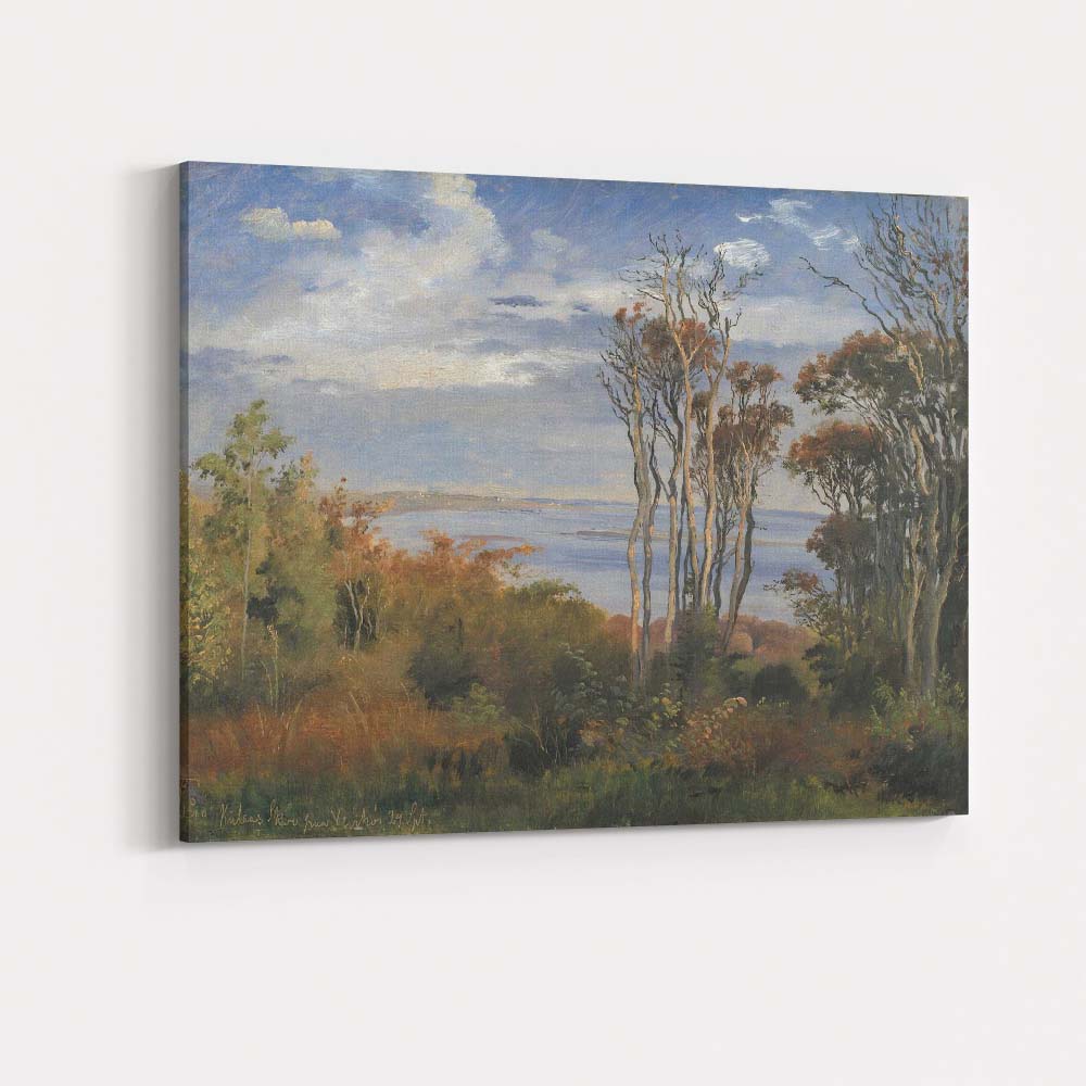 Coastal Woodland Trees and Tranquil Waters Landscape Oil Painting Canvas Wall Art Print Decor Picture Ready to Hang