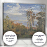 Coastal Woodland Trees and Tranquil Waters Landscape Oil Painting Canvas Wall Art Print Decor Picture Ready to Hang