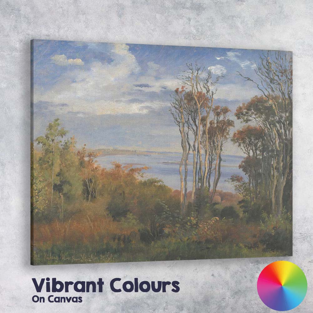 Coastal Woodland Trees and Tranquil Waters Landscape Oil Painting Canvas Wall Art Print Decor Picture Ready to Hang