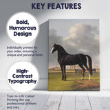 Black Horse Portrait In Pastoral Meadow Classical Country Landscape Canvas Wall Art Print Decor Picture Ready to Hang