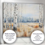 Soft Misty Birch Woodland Meadow Landscape Canvas Wall Art Print Decor Picture Ready to Hang