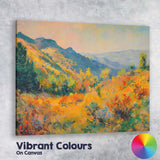 Vibrant Mountain Valley Wildflower Meadow Contemporary Landscape Canvas Wall Art Print Decor Picture Ready to Hang