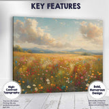 Sunlit Wildflower Meadow Mountain Panorama Landscape Canvas Wall Art Print Decor Picture Ready to Hang