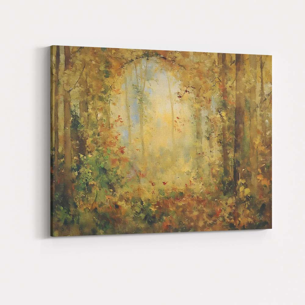 Soft Misty Woodland Forest Sunlight Atmospheric Nature Landscape Canvas Wall Art Print Decor Picture Ready to Hang