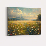 Radiant Summer Wildflower Field Scenic Landscape Canvas Wall Art Print Decor Picture Ready to Hang