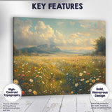 Radiant Summer Wildflower Field Scenic Landscape Canvas Wall Art Print Decor Picture Ready to Hang
