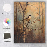 Charming Songbird on Blossom Branch Woodland Nature Painting Canvas Wall Art Print Decor Picture Ready to Hang