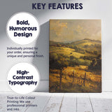 Golden Vineyard Rolling Hills Rural Countryside Landscape Canvas Wall Art Print Decor Picture Ready to Hang