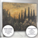 Moody Dark Cypress Tree Woodland Landscape Canvas Wall Art Print Decor Picture Ready to Hang