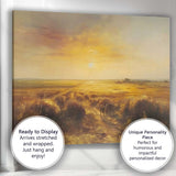 Golden Sunset Meadow Countryside Landscape Warm Rustic Canvas Wall Art Print Decor Picture Ready to Hang