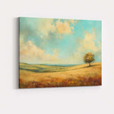 Soft Pastel Lone Tree Rolling Hills Scenic Landscape Canvas Wall Art Print Decor Picture Ready to Hang