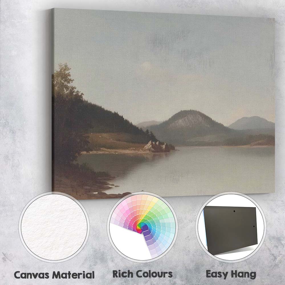 Serene Mountain Lake Wilderness Scenic Landscape Canvas Wall Art Print Decor Picture Ready to Hang