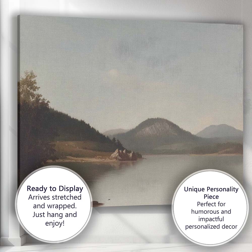Serene Mountain Lake Wilderness Scenic Landscape Canvas Wall Art Print Decor Picture Ready to Hang