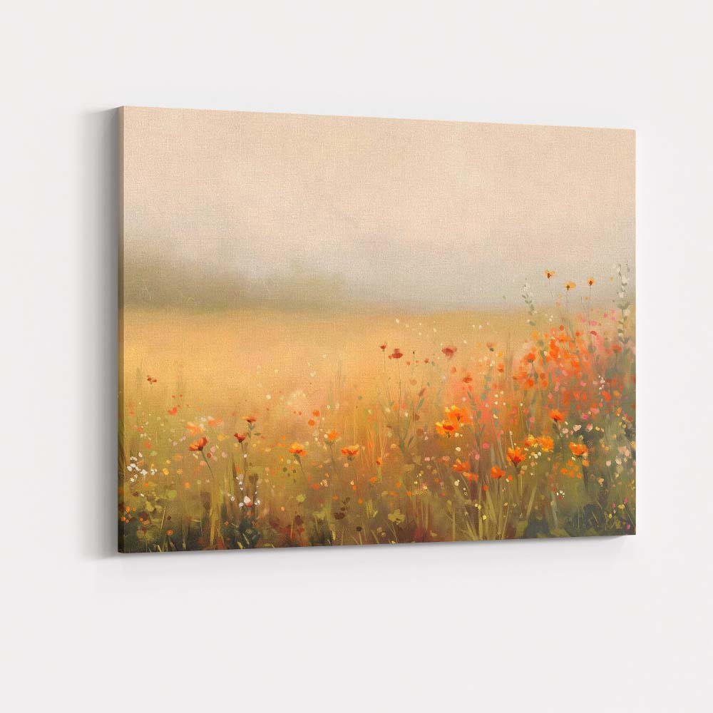 Dreamy Wildflower Meadow in Soft Morning Light Canvas Wall Art Print Decor Picture Ready to Hang