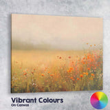 Dreamy Wildflower Meadow in Soft Morning Light Canvas Wall Art Print Decor Picture Ready to Hang