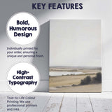 Minimalist Tranquil Lake Panorama Soft Beige Landscape Canvas Wall Art Print Decor Picture Ready to Hang