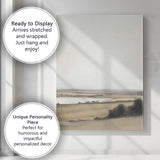 Minimalist Tranquil Lake Panorama Soft Beige Landscape Canvas Wall Art Print Decor Picture Ready to Hang