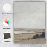 Minimalist Tranquil Lake Panorama Soft Beige Landscape Canvas Wall Art Print Decor Picture Ready to Hang