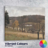 Muted Winter Countryside Farmhouse Landscape Painting Canvas Wall Art Print Decor Picture Ready to Hang