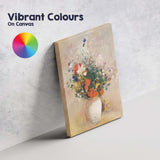 Impressionist Wildflower Bouquet in White Vase Soft Pastel Floral Still Life Canvas Wall Art Print Decor Picture Ready to Hang