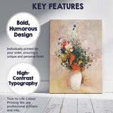 Impressionist Wildflower Bouquet in White Vase Soft Pastel Floral Still Life Canvas Wall Art Print Decor Picture Ready to Hang