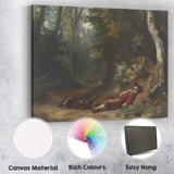Woodland Resting Traveller Horse Forest Path Romantic Landscape Canvas Wall Art Print Decor Picture Ready to Hang