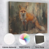 Rustic Red Fox Wildlife Portrait Contemporary Animal Artwork Canvas Wall Art Print Decor Picture Ready to Hang