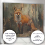 Rustic Red Fox Wildlife Portrait Contemporary Animal Artwork Canvas Wall Art Print Decor Picture Ready to Hang