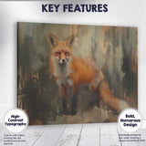 Rustic Red Fox Wildlife Portrait Contemporary Animal Artwork Canvas Wall Art Print Decor Picture Ready to Hang
