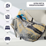 Mother and Child World Map Heart Graffiti, Bedroom Living Room Accent, Comfortable Everyday Use - Super Soft Fleece Blanket Bed Sofa Throw
