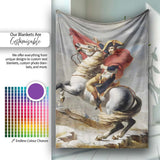Napoleonic Horse Rider Classical Historical Painting, Lightweight Comfortable Decorative Accent - Super Soft Fleece Blanket Bed Sofa Throw