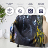 Romantic Couple Kiss Dark Urban Graffiti, Bedroom Living Room Accent, Decorative Wall Art Style - Super Soft Fleece Blanket Bed Sofa Throw