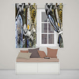 Monochrome Cherubs Plug and Peace Graffiti Contemporary Artwork for Bedroom Decor Readymade Eyelet Ring Top Thermal 100% Blackout Curtains
